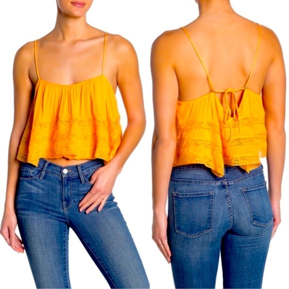 NWT Free People “Home Again” Cami size Large color Orange